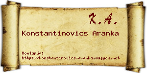 Konstantinovics Aranka névjegykártya