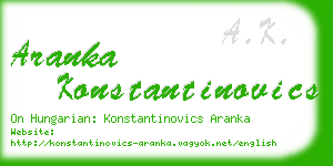 aranka konstantinovics business card